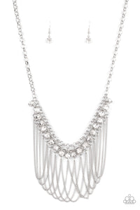 Flaunt Your Fringe - White Necklace
