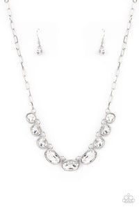 Gorgeously Glacial - White Necklace