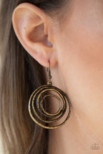 Load image into Gallery viewer, Spiraling Out of Control - Brass Earrings