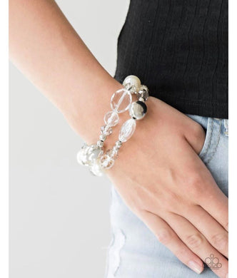 Downtown Dazzle - White Bracelet