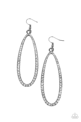 Dazzling Decorum - Black Earrings