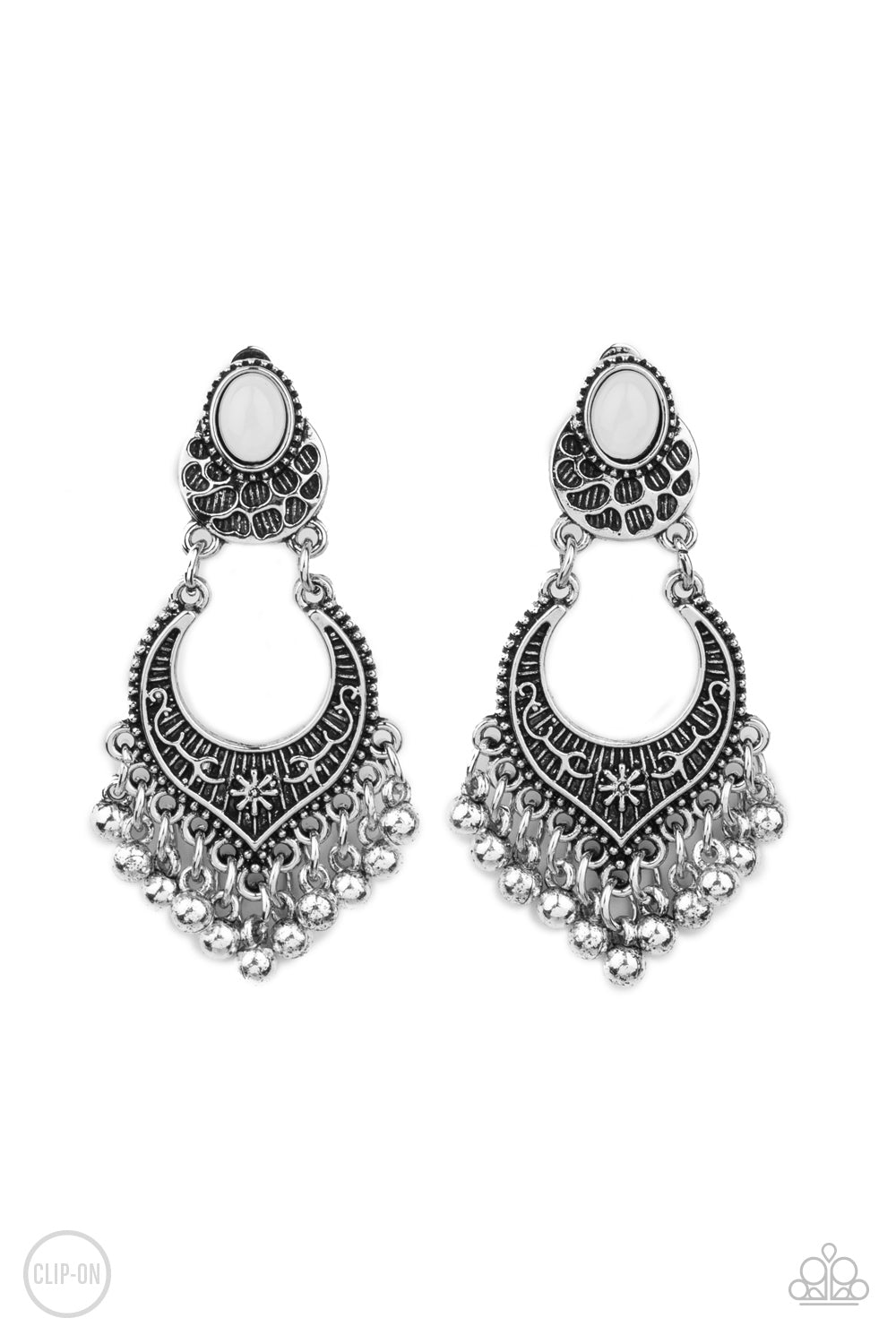 Summery Gardens - White Earrings