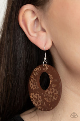 Galapagos Garden Party - Brown Earrings