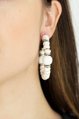 Definitely Down-To-Earth - White Earrings