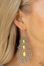 Load image into Gallery viewer, Flamboyant Frills - Yellow Earrings