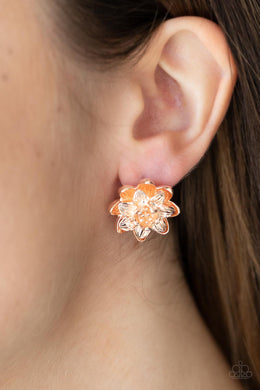Water Lily Love - Rose Gold Earrings