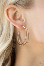 Load image into Gallery viewer, Rustic Curves - Rose Gold Earrings
