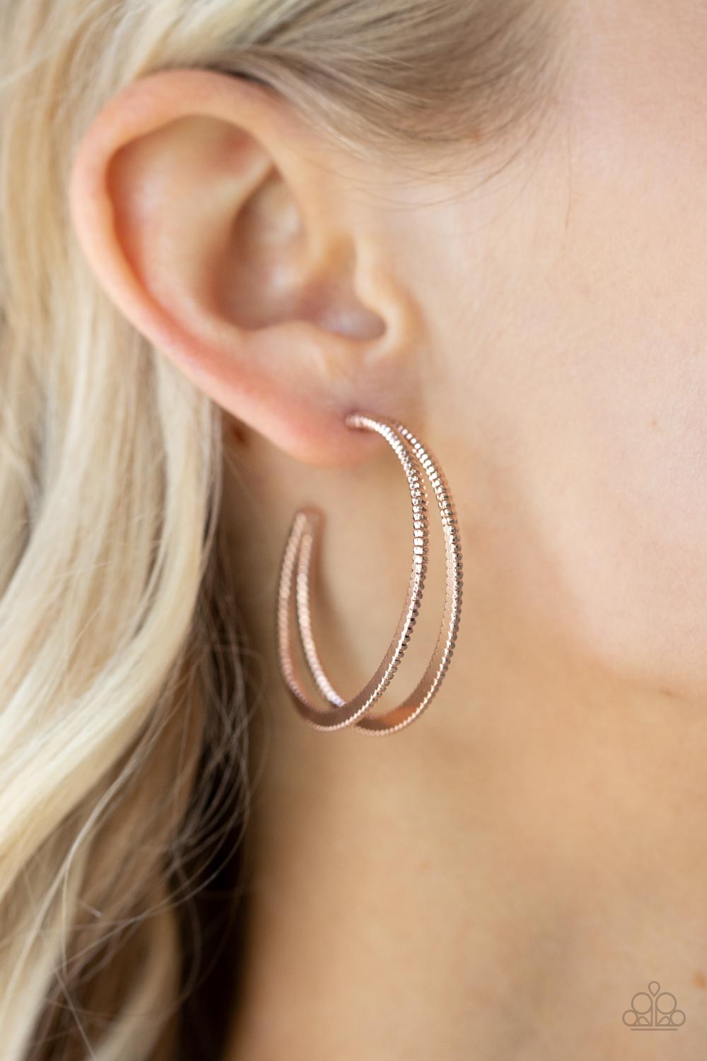 Rustic Curves - Rose Gold Earrings