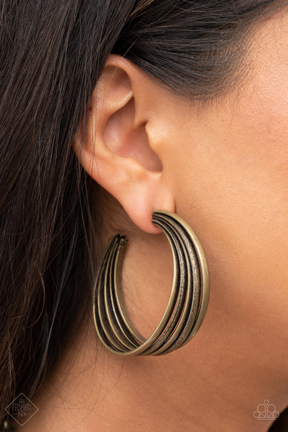In Sync - Brass Earring