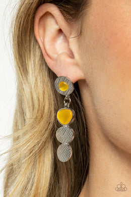Asymmetrical Appeal - Yellow Earrings