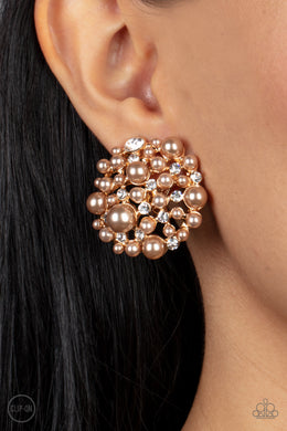 Head To Toe Twinkle - Brown Earrings
