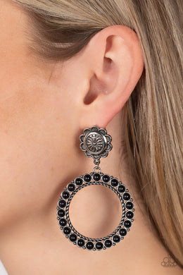Playfully Prairie - Black Earrings
