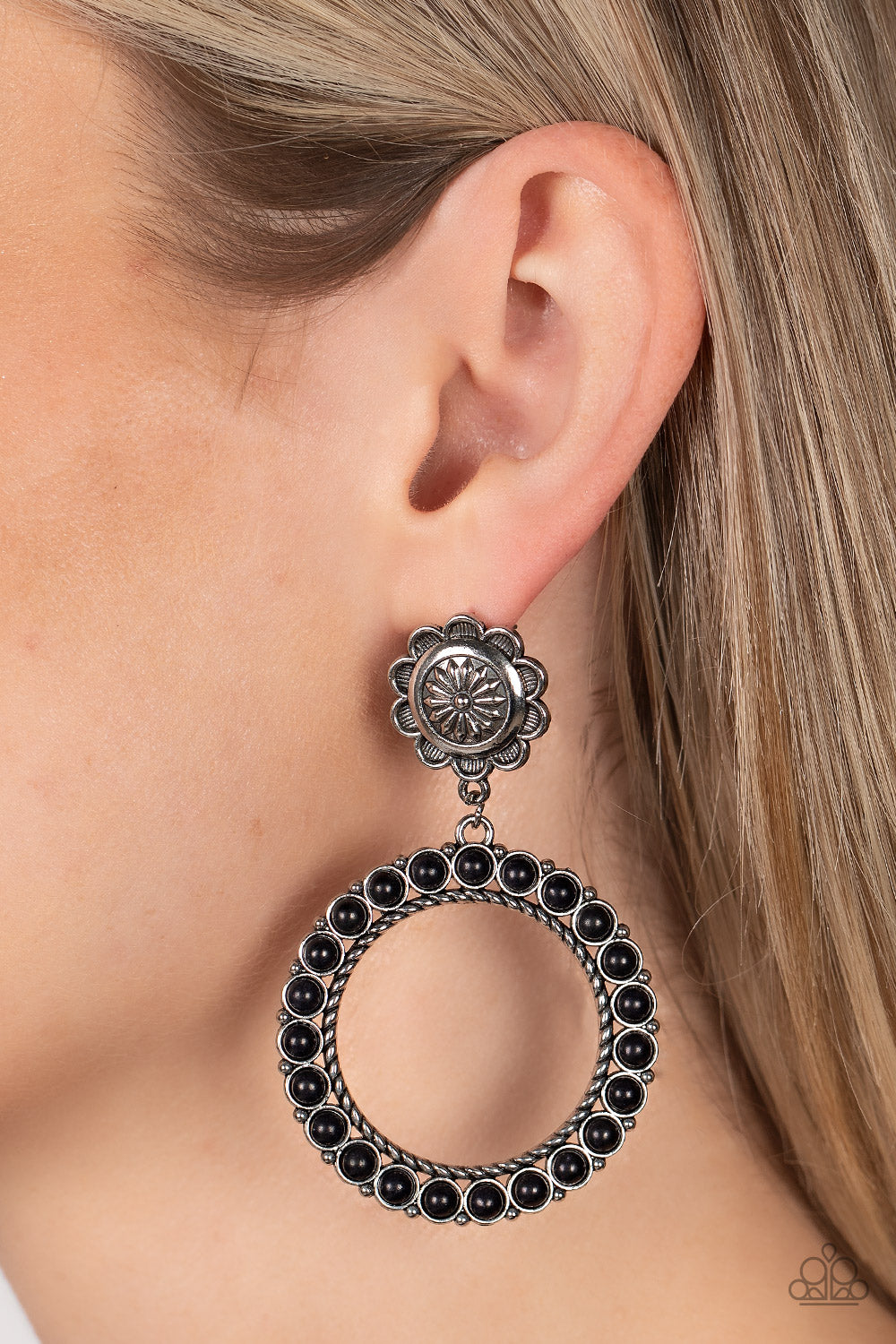 Playfully Prairie - Black Earrings