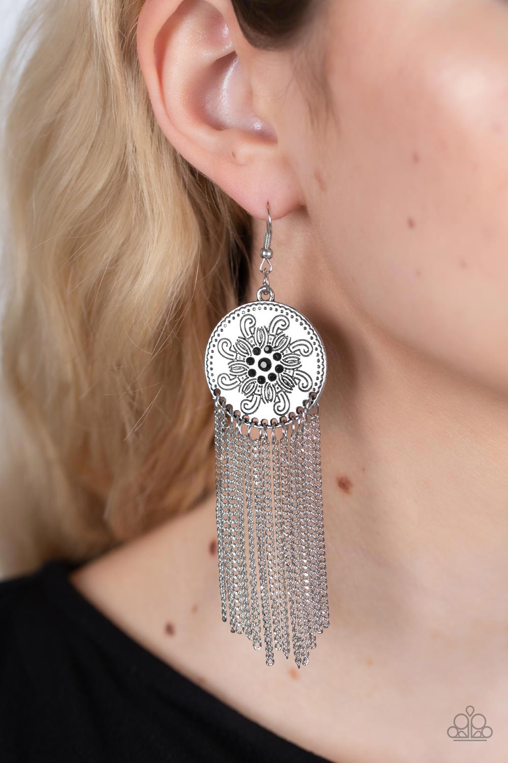 Fringe Control - Black Earrings