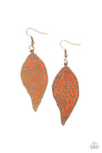 Load image into Gallery viewer, Leafy Luxury - Orange Earrings