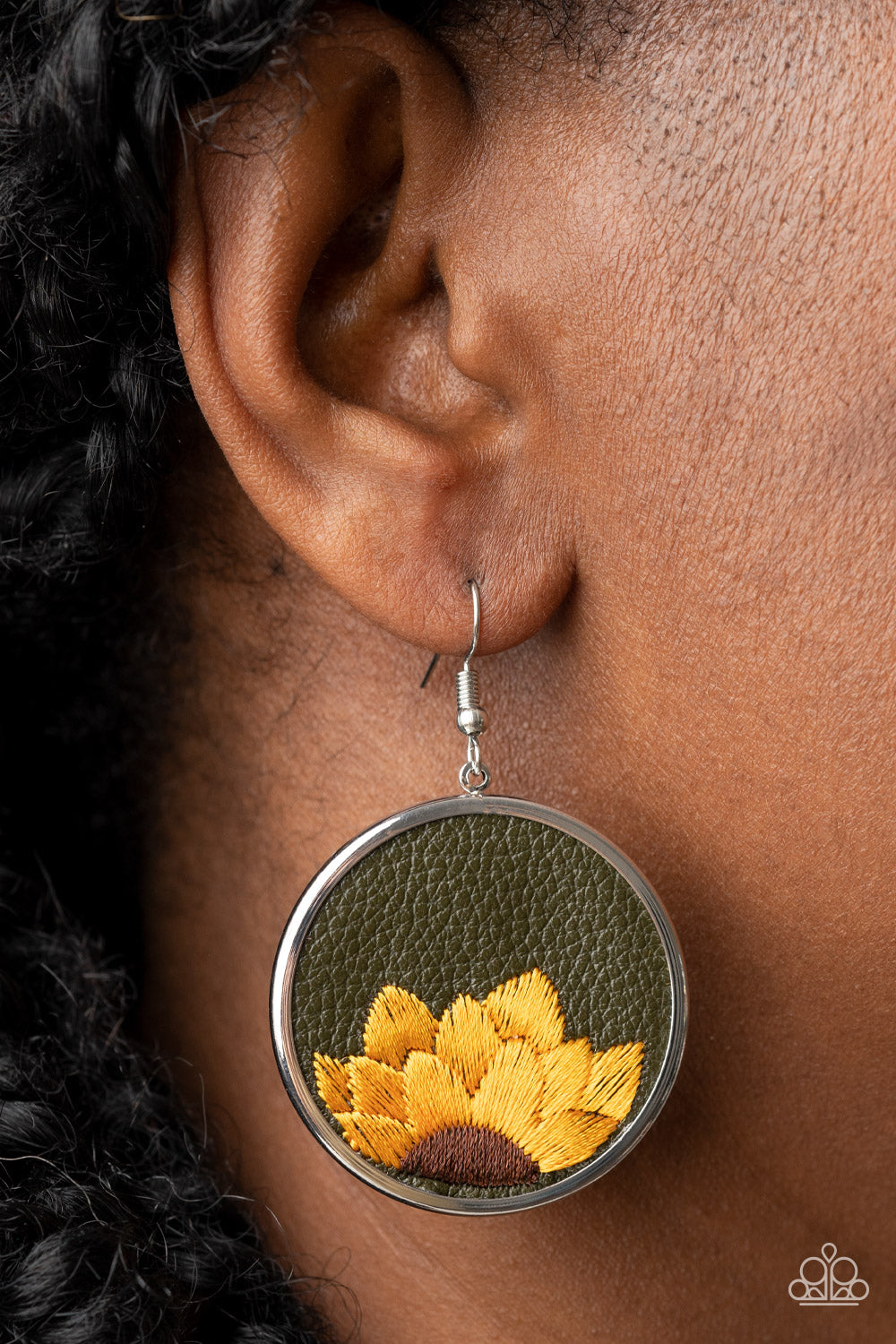 Sun-Kissed Sunflowers - Green Earrings