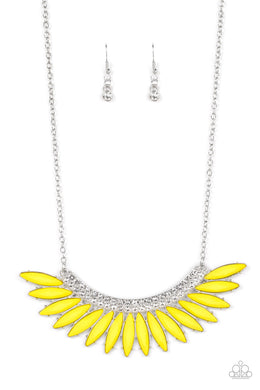 Flauntable Flamboyance - Yellow Necklace