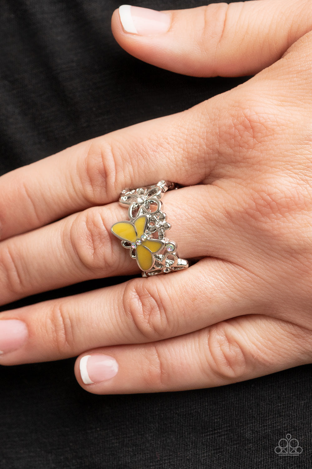 All FLUTTERED Up - Yellow Earrings