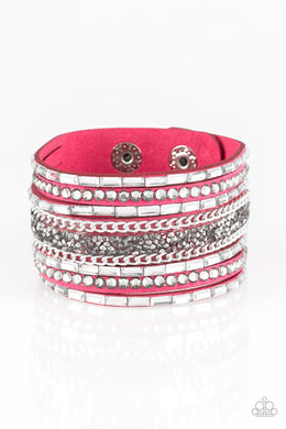 Rhinestone Rumble - Pink Bracelet