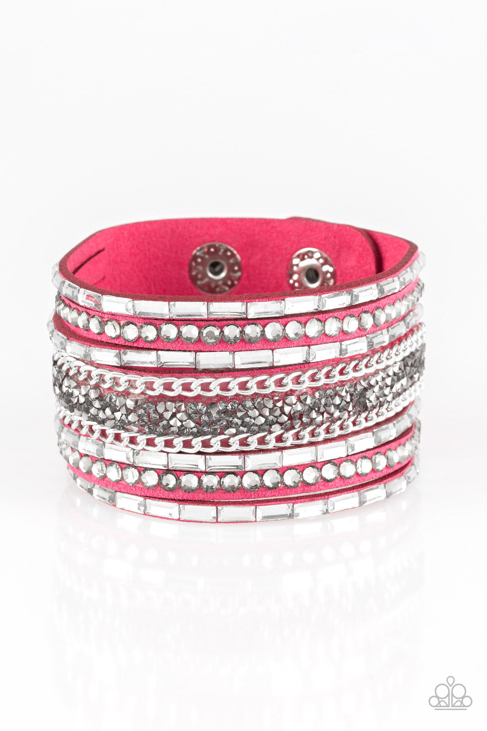 Rhinestone Rumble - Pink Bracelet