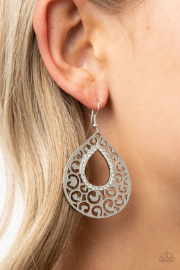 Airy Applique - White Earrings