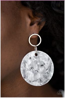 Beach Bliss – White Acrylic Post Earrings