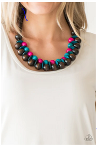 Caribbean Cover Girl - Multi - Wooden Necklace