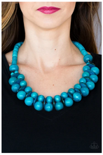 Load image into Gallery viewer, Caribbean Cover Girl - Blue Wooden Necklace