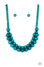 Load image into Gallery viewer, Caribbean Cover Girl - Blue Wooden Necklace