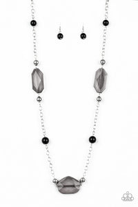 Crystal Charm - Black Necklace