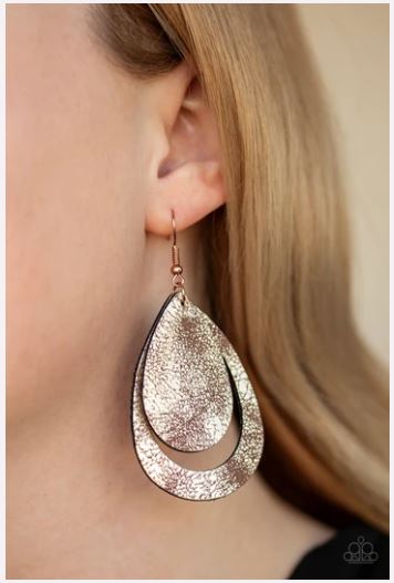 Fiery Firework Copper - Earrings