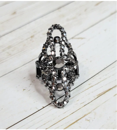 Futuristic Free Spirit- Black Ring