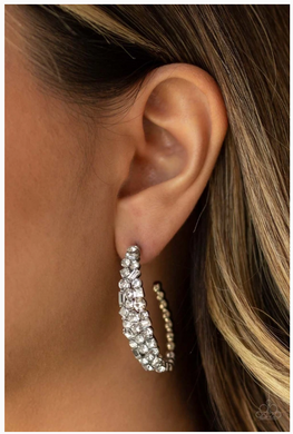 A Glitzy Conscience - White Earrings