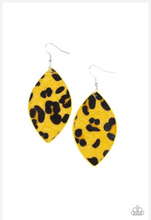 Load image into Gallery viewer, GRR-irl Power! - Yellow Cheetah Earrings