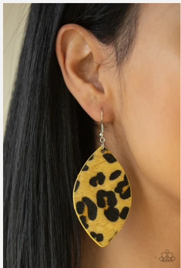GRR-irl Power! - Yellow Cheetah Earrings