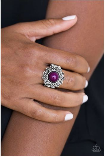 Garden Stroll - Purple Bead Ring