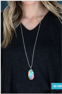 GEMSTONE GRANDEUR - MULTI- OIL SPILL - NECKLACE