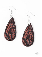 Load image into Gallery viewer, Get In The Groove - Brown Leather - Teardrop Earrings