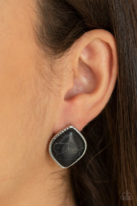 Marble Marvel - Black Earrings