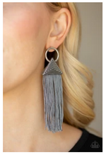 Load image into Gallery viewer, Oh My GIZA - Silver Tasseled/Fringe - Silver Earrings