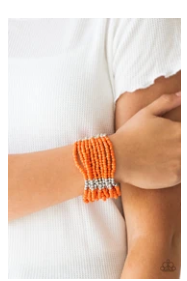 Outback Odyssey - Orange Seed Beads - Bracelet