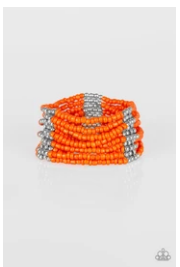 Outback Odyssey - Orange Seed Beads - Bracelet