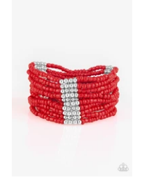 Outback Odyssey - Red Seed Beads - Bracelet