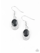 Load image into Gallery viewer, As Humanly POSH-ible - Black Gem Silver White Earrings