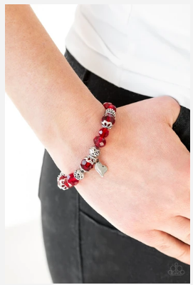 Right on the Romance - Red Bracelet