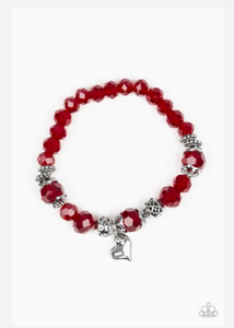 Right on the Romance - Red Bracelet