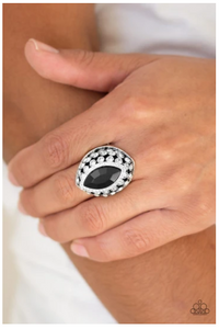 Royal Radiance Black Rhinestone Ring