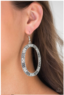 Rhinestone Rebel White Earring