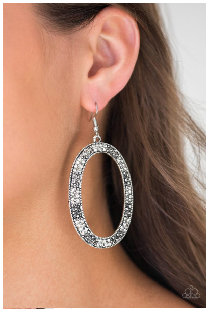 Rhinestone Rebel White Earring