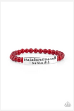 Load image into Gallery viewer, So She Did - Red Bracelet